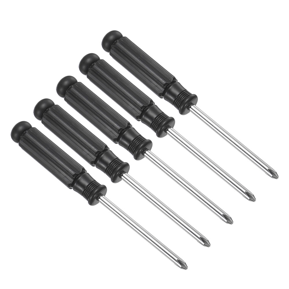 5-Piece Mini Phillips Screwdriver Set with 5.0mm Cross Head and Black Handle