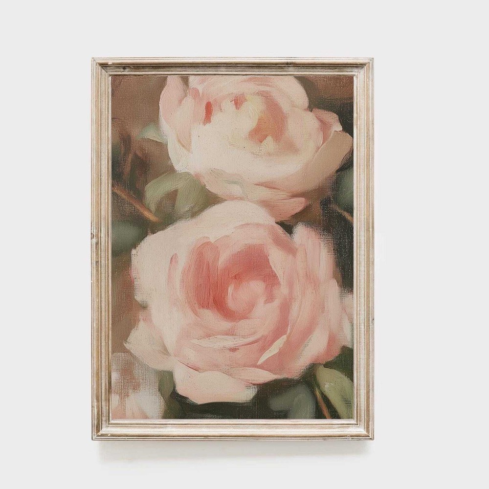Pink Rose Wall Art Blush Floral Print Romantic Botanical Painting Shabby Chic
