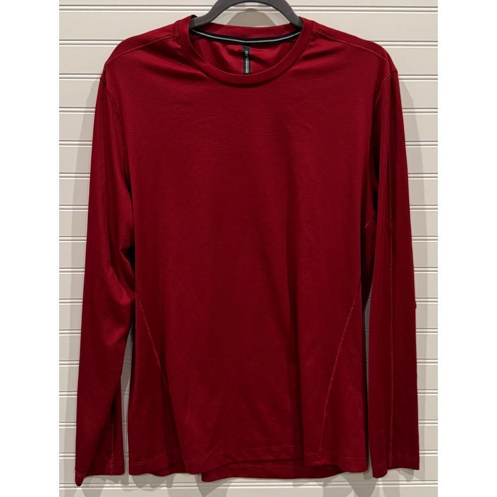 High-Performance Red Long Sleeve Athletic Shirt - Size L for Men