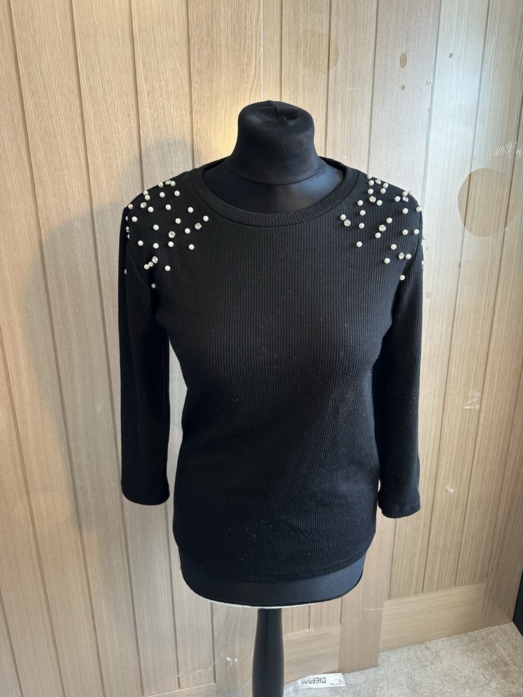 SAVIDA Black Soft Women's Round  Neck Jumper UK Medium (10/12)