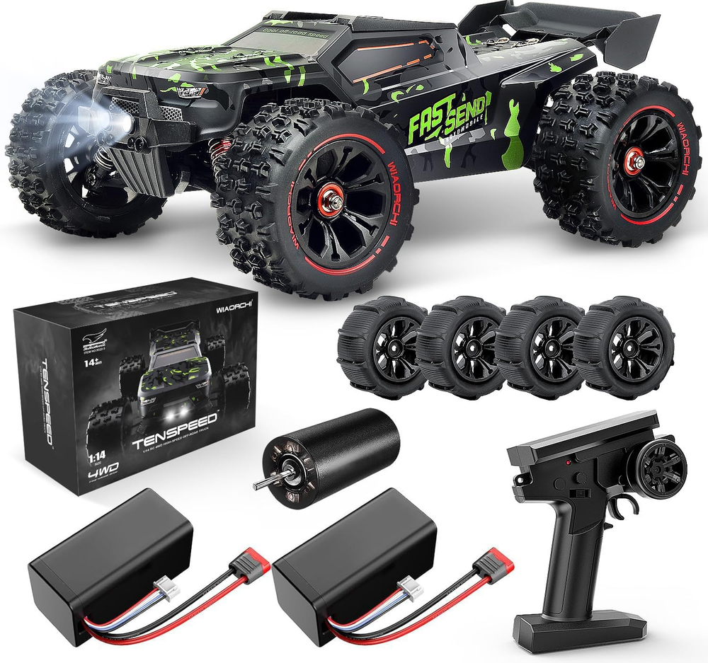 1/14 Scale Brushless RC Truck for Adults - 50+ MPH 4X4 Off-Road Waterproof
