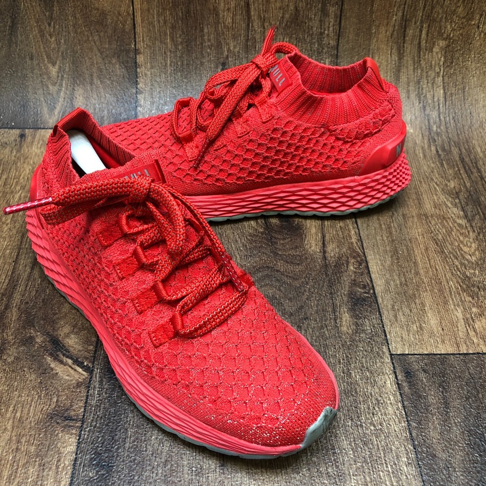 Nobull Women's Sneakers Size 7 Red Aspire Diamond Knit Running Training