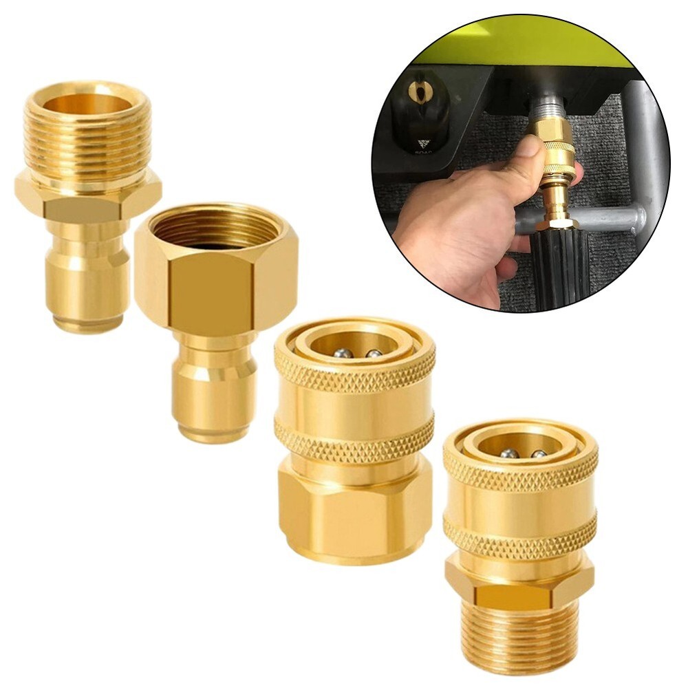 High For Pressure Cleaning Machine Hose Quick Connect Adapters 4pcs Set