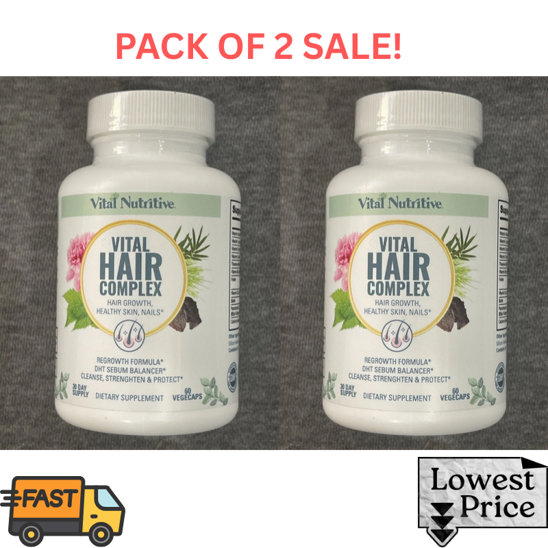 Vital Hair Complex – Biotin & B Vitamin Hair Growth Supplement – Pack of 2