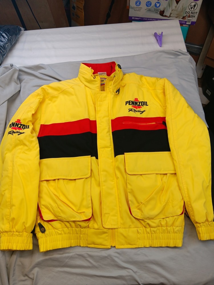 Vintage Pennzoil Racing Yellow Jacket Swingster Jacket Size XL