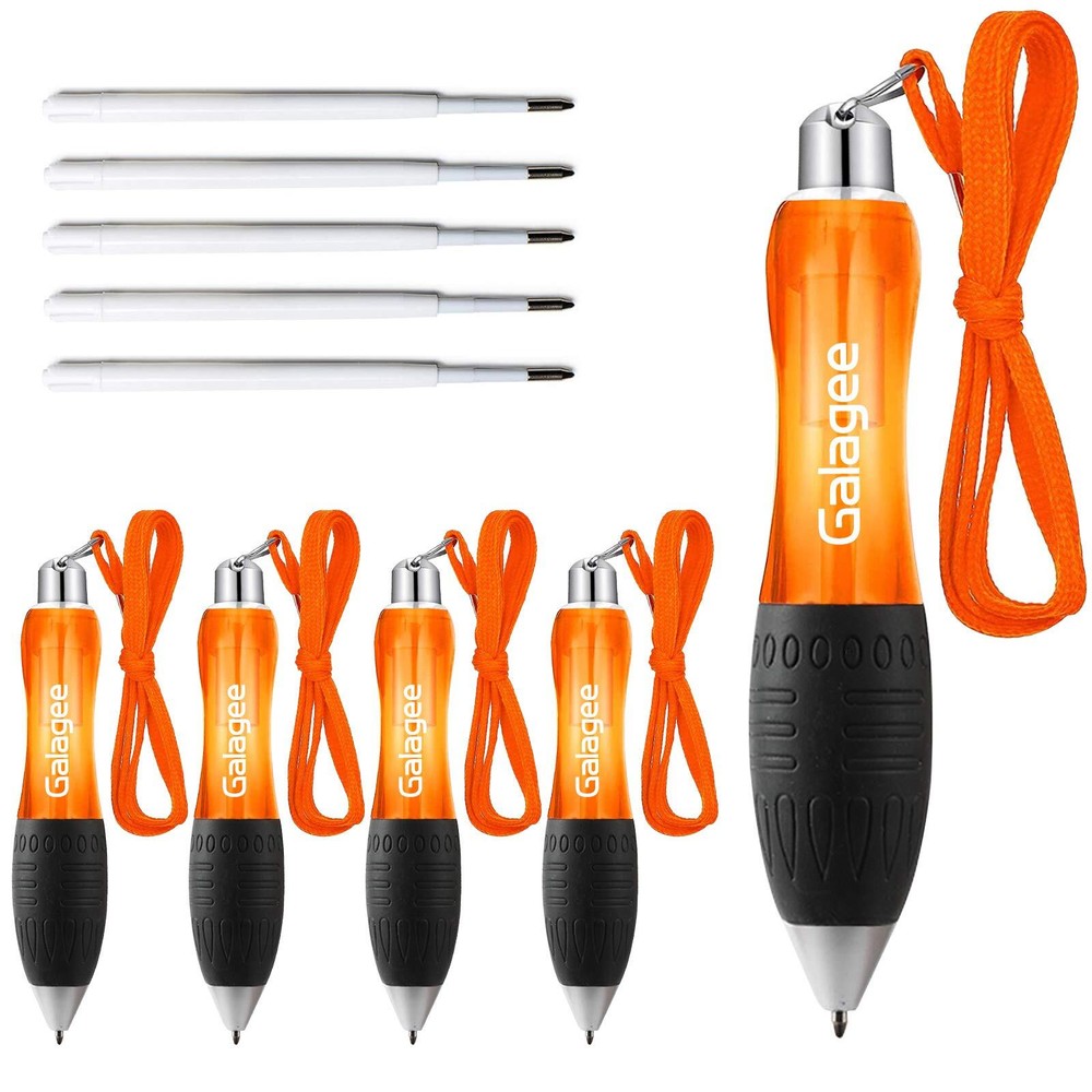 Wide Body Ballpoint Pens (5 pens + 5 extra black ink refills) - Super Big Fat...