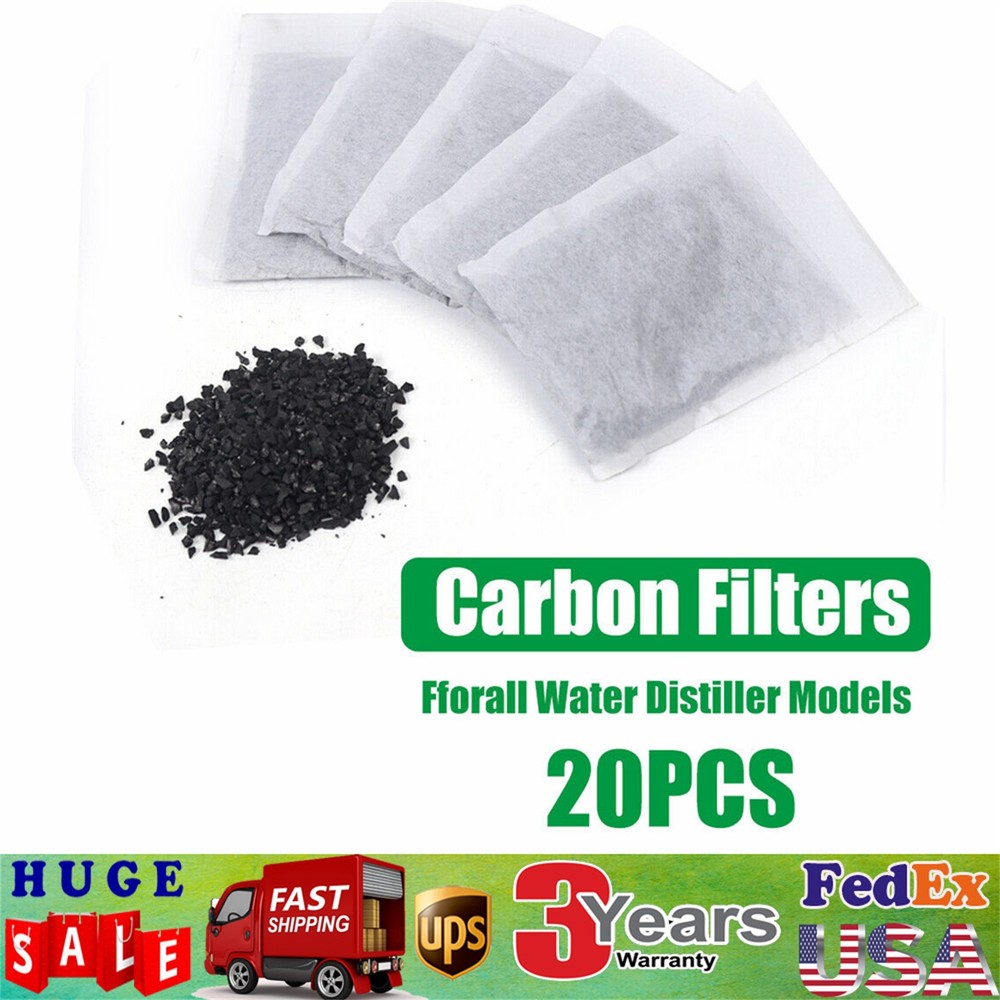 20 Activated Carbon Filters for Water Distillers - Pure Taste & Odor Removal