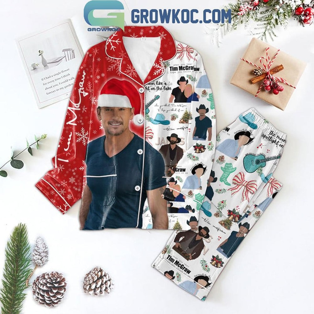 Tim McGraw I Hope You Think Of Me Christmas Pajama Set in Soft Polyester