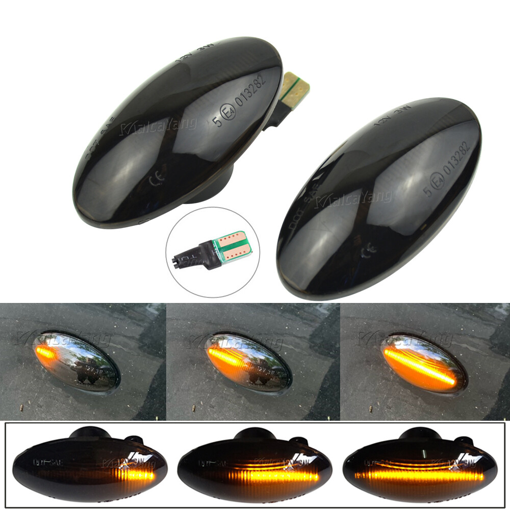Black LED Turn Signal Side Marker Light For Opel Vauxhall Agila Mk2 2008-2024LM1