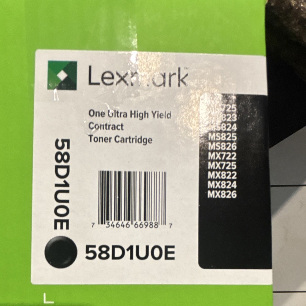 Lexmark 58D1U0E Ultra High Yield Black Laser Toner for MS725 MS823 MS824