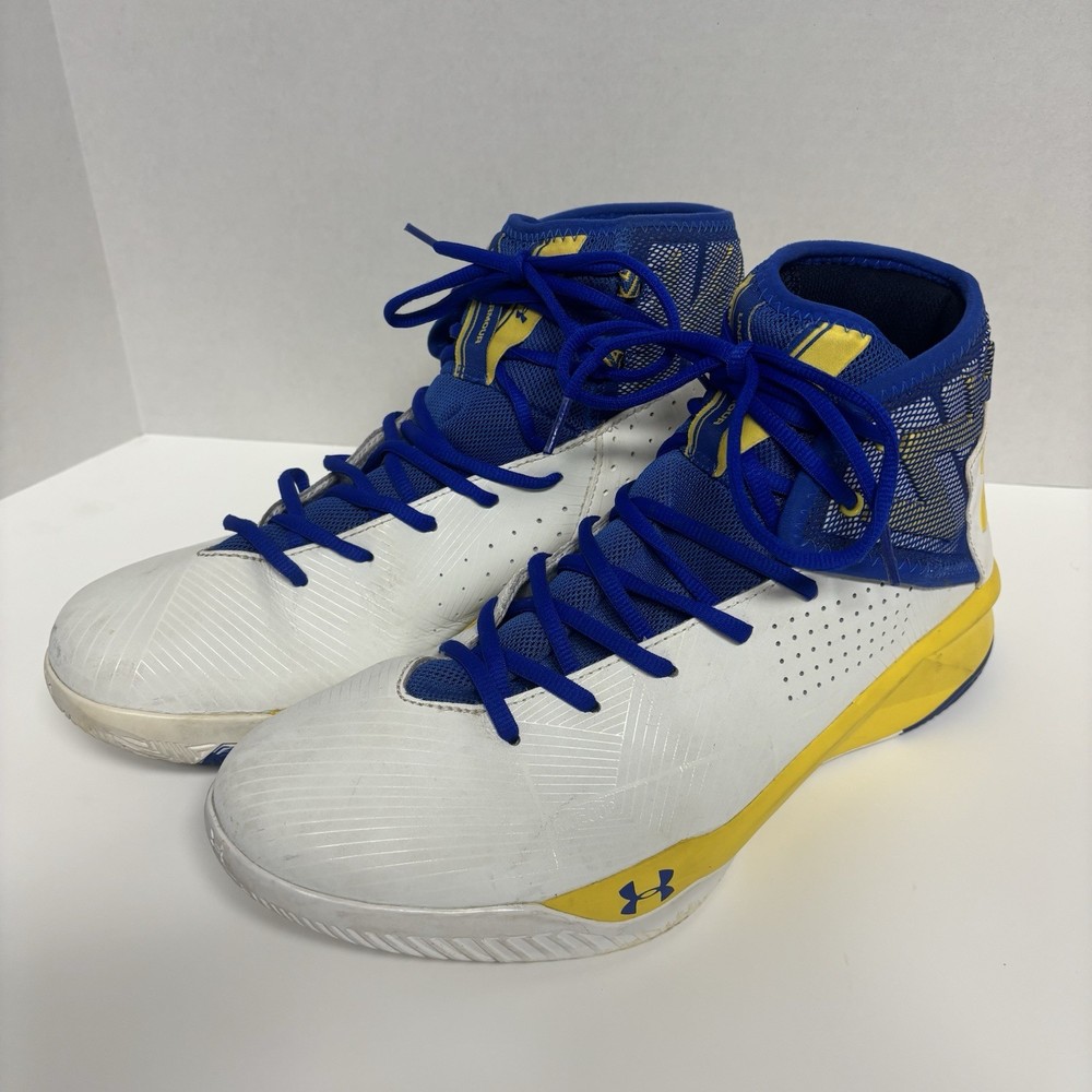 Men's Under Armour Steph Curry Golden State Warriors, Blue/White/Yellow, Size 11