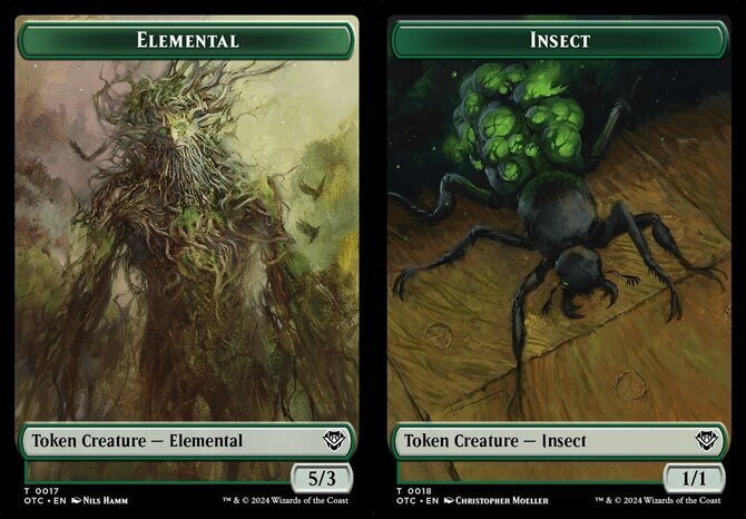 MTG Double-Sided Token - Elemental and Insect for Commander Outlaws of Thunder Junction NM-image