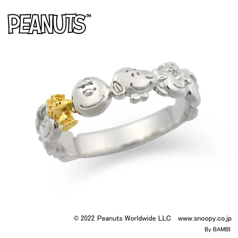 Snoopy Peanuts All Star Ring Size 9 Japan-Made Sterling Silver