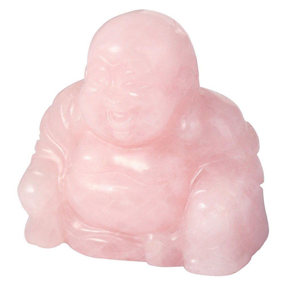 mookaitedecor Rose Quartz Happy Buddha Crystal Figurine Carved Statue Pocket ...