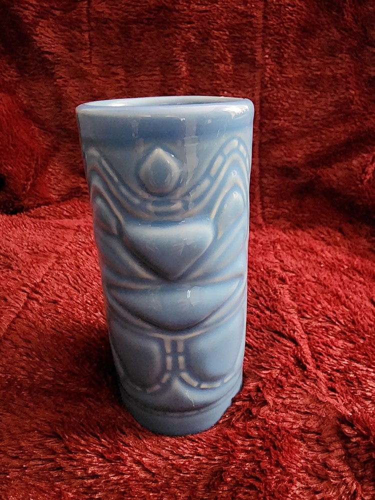 Vintage Accoutrements Blue Tiki Mug Cup 5.5 Inch Tall 2001 Edition