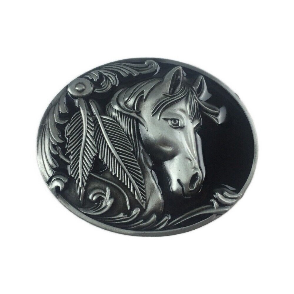 Western Cowboy Belt Buckle Men & Women USA Retro Rodeo Casual Wear Horse Head