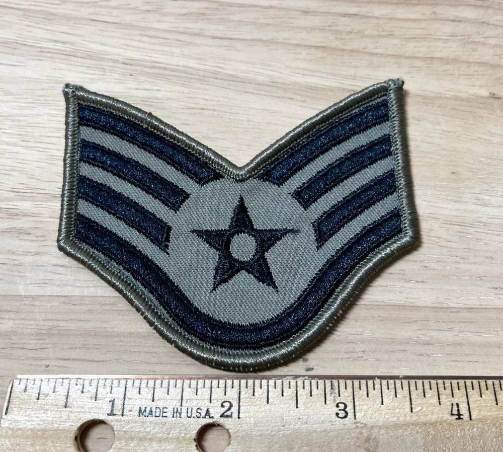 USAF Military Patch Staff Sergeant rank insignia E5 embroidered sew on Air Force