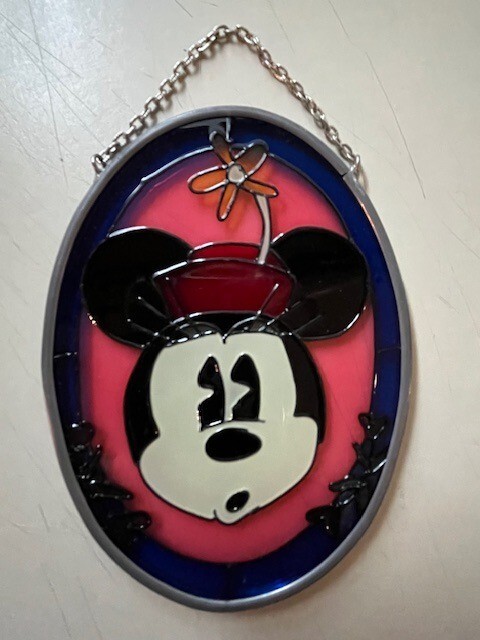 Minnie Mouse Stained Glass Ornament by Dale Tiffany, Inc. 4.5