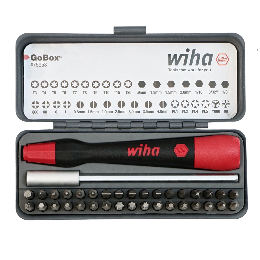Wiha 75958 GoBox Precision Micro Bit Set 58-Piece  