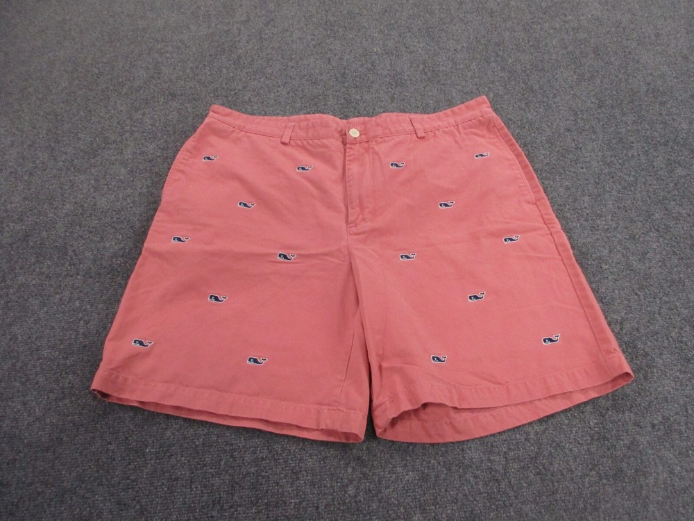 Vineyard Vines Shorts Adult 40 Pink Chino Club Preppy All Over Whale Golf Mens