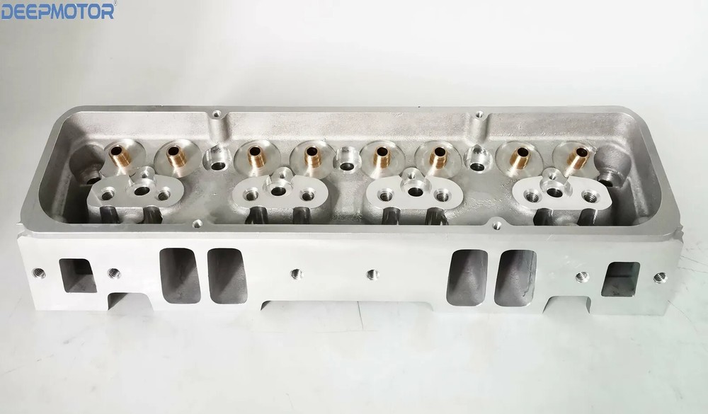 Deepmotor SBC 350 Bare Aluminum Cylinder Head Straight Plug Small Block Chevy