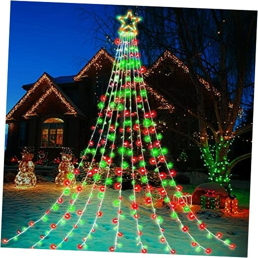 Christmas Decoration Lights - 320 LED Star String Plastic Star-Red&Green