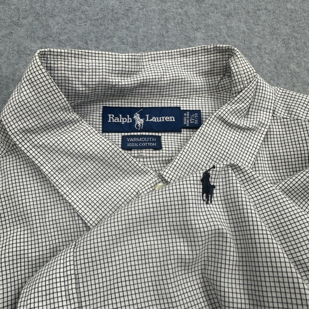 VTG Ralph Lauren Yarmouth Shirt Checkered Button Down Long Sleeve XL 17 32/33