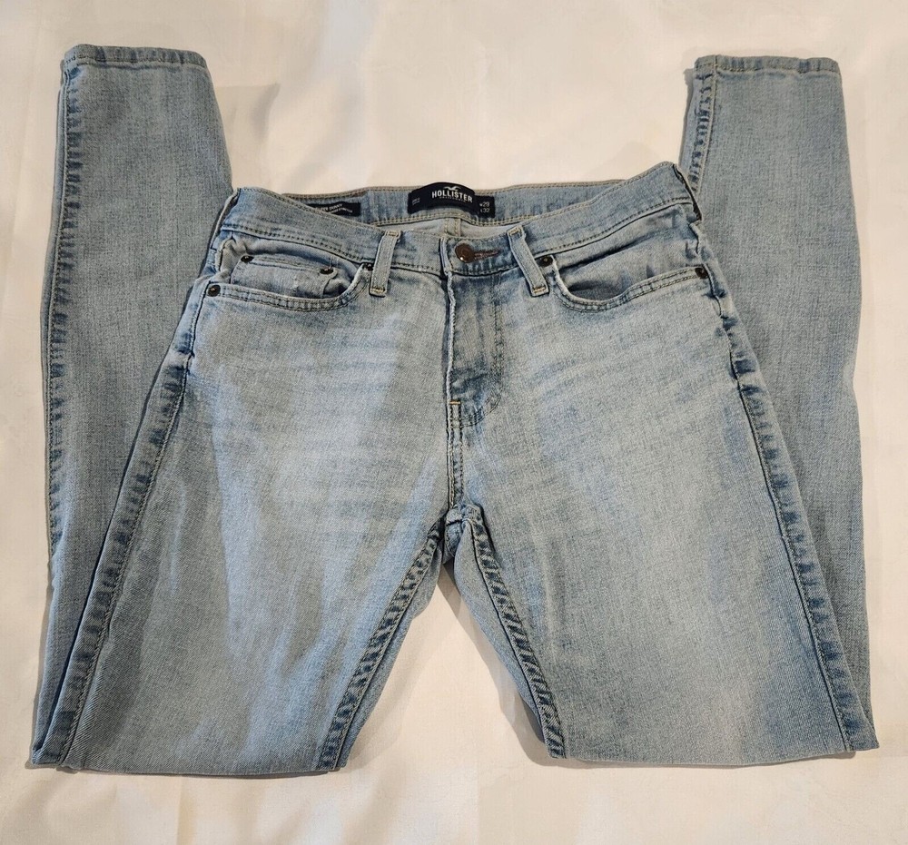 Hollister Women's Size 29x32 Super Skinny Stretch Jeans Light Wash Mid-Rise