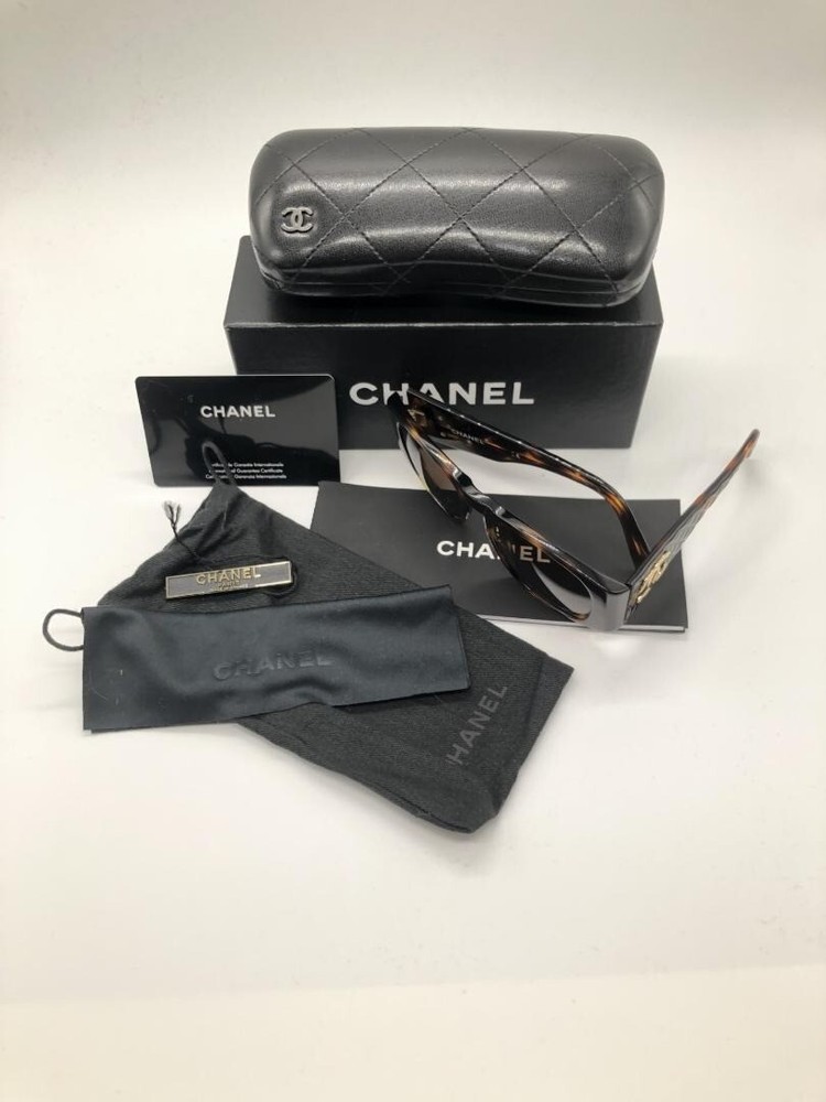 CHANEL 01450 91235 Brown Frame Sunglasses with Coco Mark #3