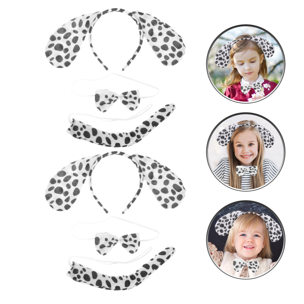 2 Sets Headbands Pretend Play Animal Costume Dalmatians Hair Ribbons Toddler