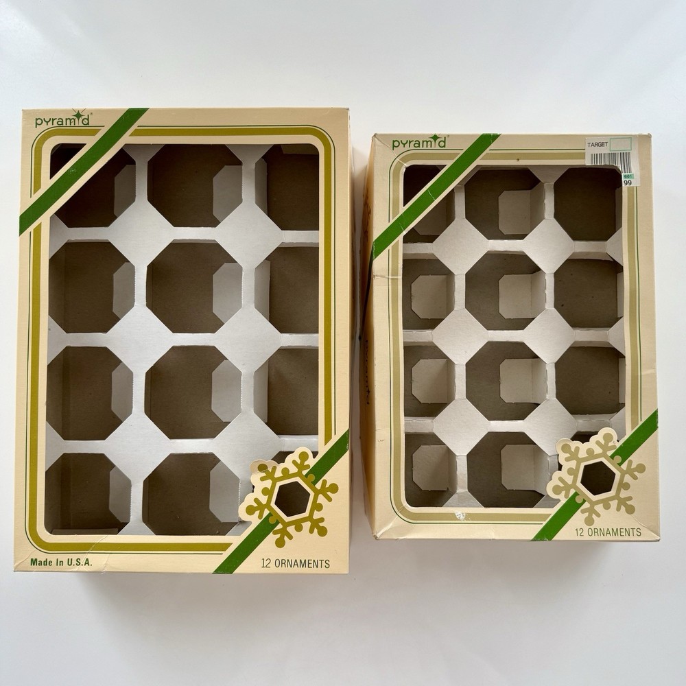 Vintage Pyramid Rauch Christmas Ornament Empty Boxes Set of 2