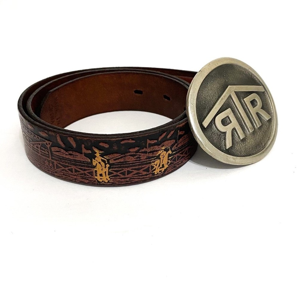 Nocona Women Leather Belt Size 28 Brown Tooled Western Cowboy Bull Rider Rodeo