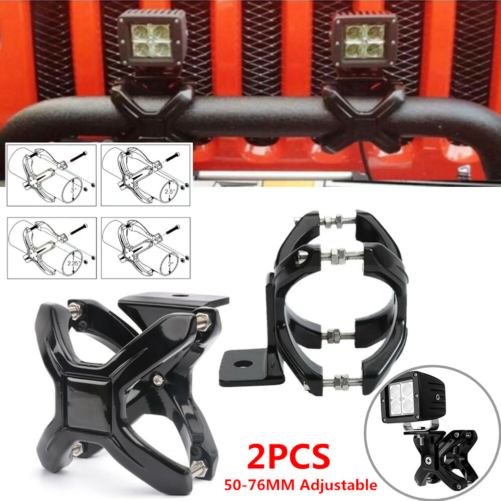 50-76MM Car Front Bumper LED Light Strip Bracket Upper Bar Mounting Clamp Clips