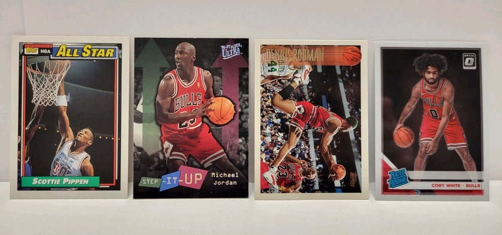Chicago Bulls Legends & Modern - 4 Card Lot (Jordan, Pippen, Rodman, White)