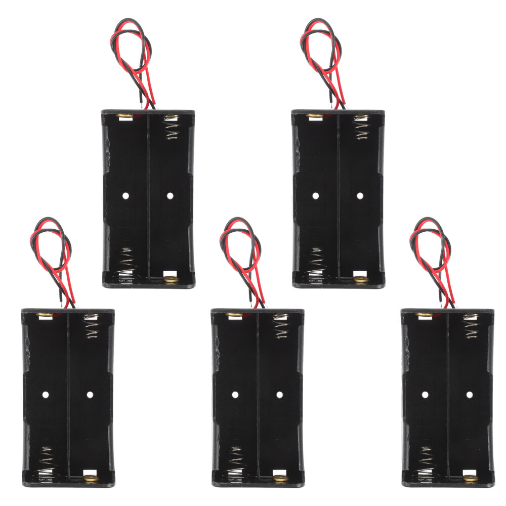 5 Pcs Battery Holder Wire Leads Battery Case Container Office Light Home