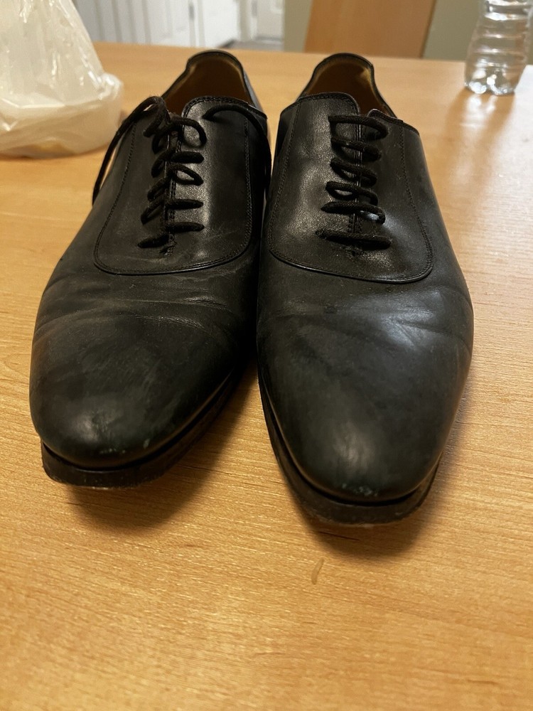 Gucci Men’s Leather Oxford Dress Shoes Black Size 8.5 - Made In Italy