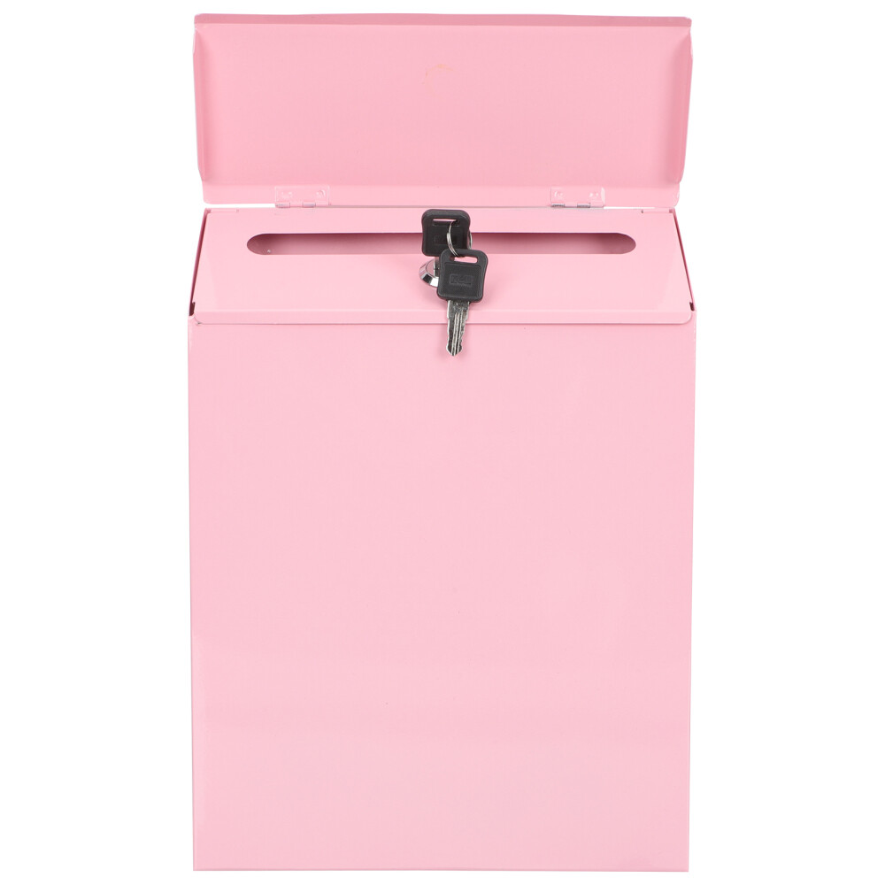 Wall-Mount Lockable Tin Mailbox for Indoor Office Use