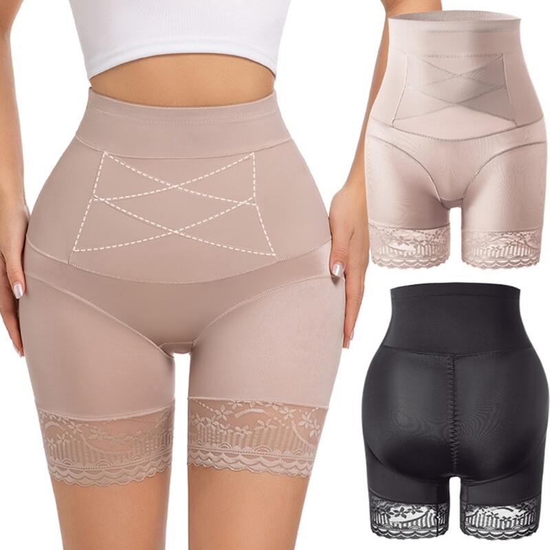 Breathable High Waist Lace Shapewear Shorts for Tummy Control & Slimming
