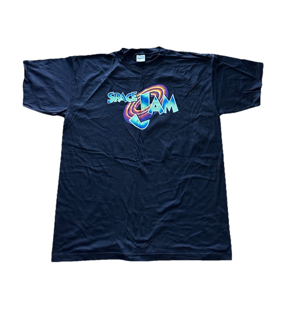 Vintage 1996 Space Jam Looney Tunes XL Black Unisex T-Shirt NWOT 90s Promo