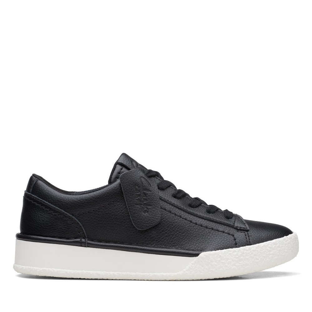 Clarks Craft Cup Walk 26167764 Womens Black Leather Lifestyle Sneakers Shoes 5.5