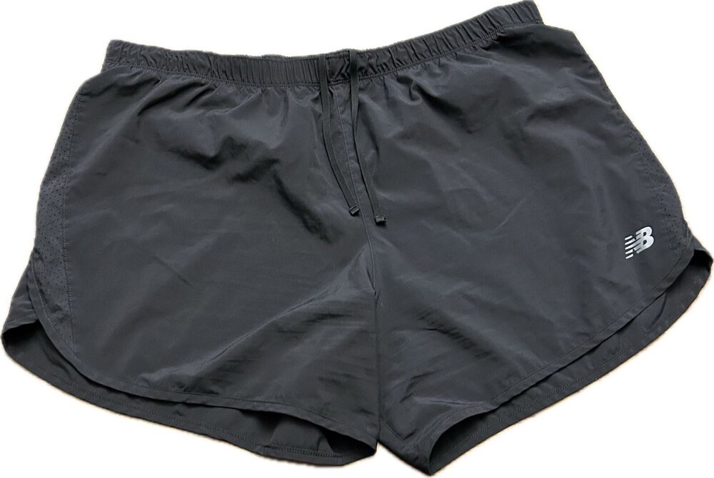 New Balance Size 2X Black Running Gym Shorts Lightweight Mesh Accent No Pockets