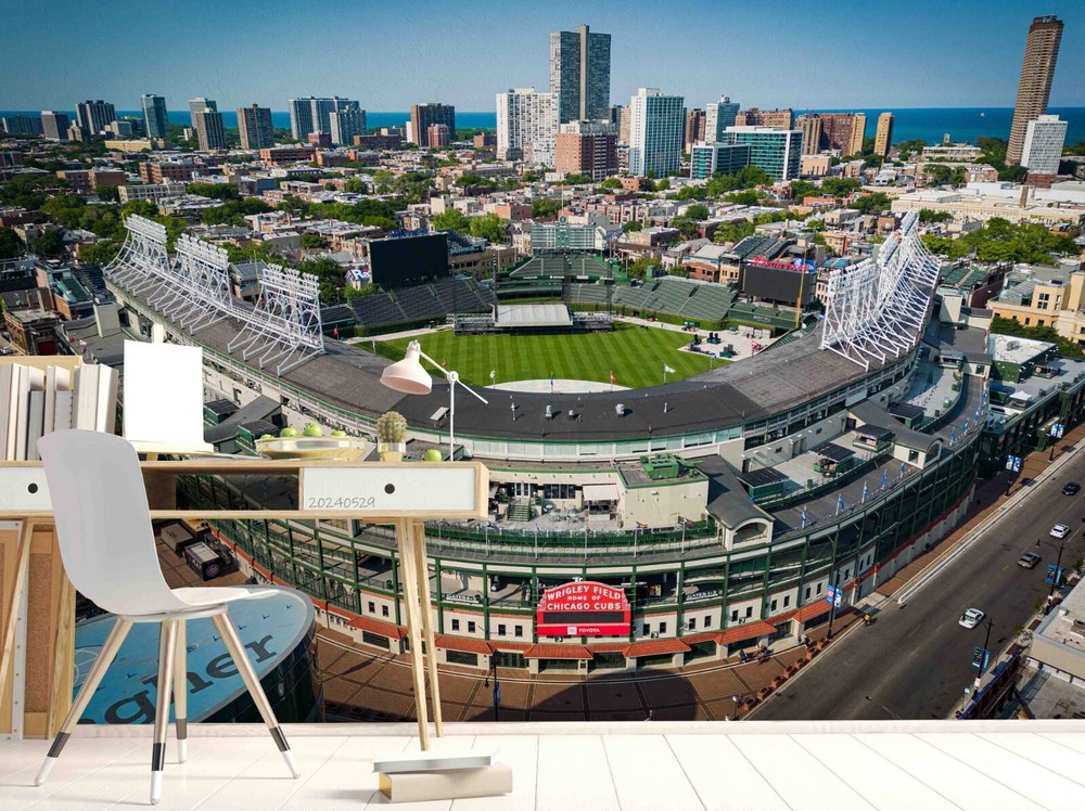 3D Wrigley Field Baseball Stadium Wall Murals Wallpaper Murals Wall Sticker