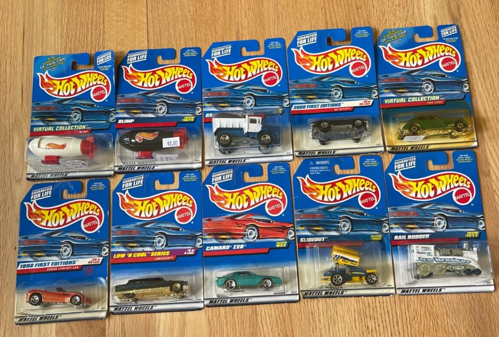 Lot of Ten (10) Hot Wheels Diecast Cars - NIB (Some Blister Damage) - #1