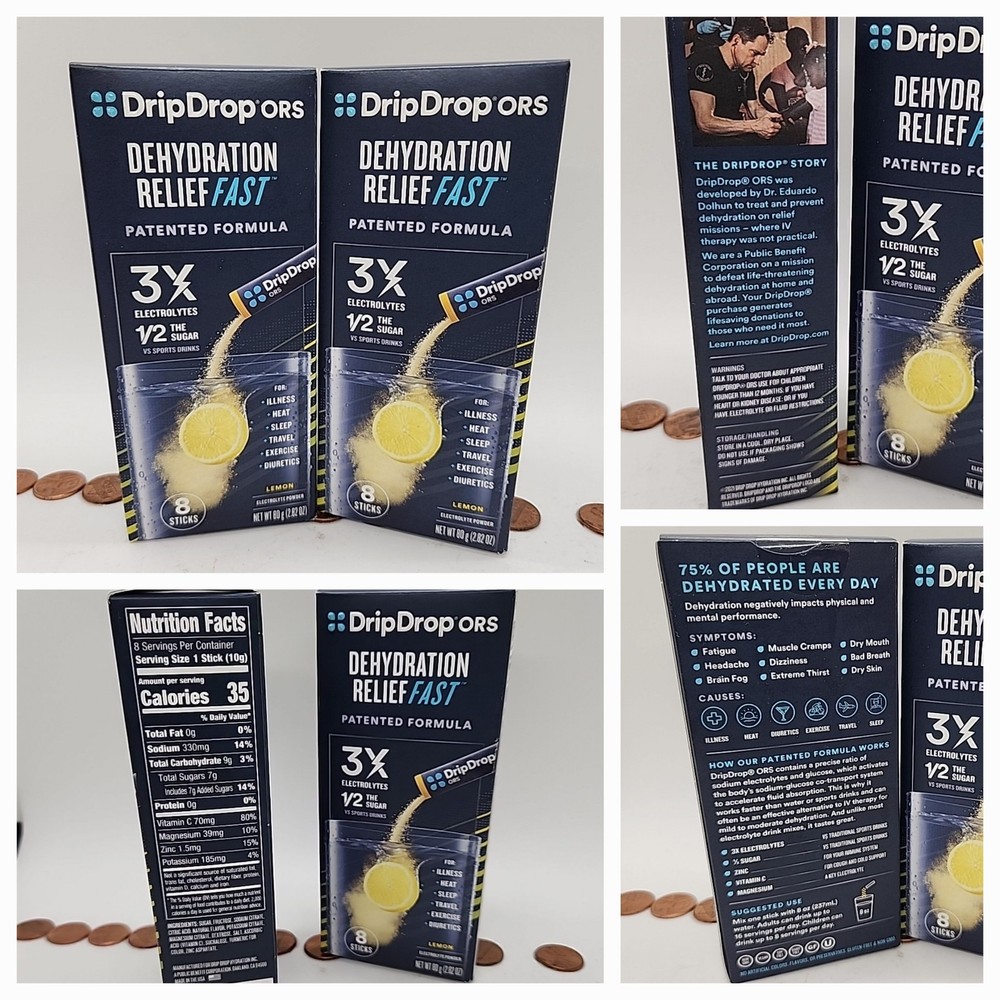 Drip Drop Hydration Lemon Powder 8-Count