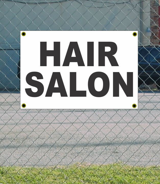 2x3 Hair Salon Black & White Banner Sign Discounted Size Price Free Shipping