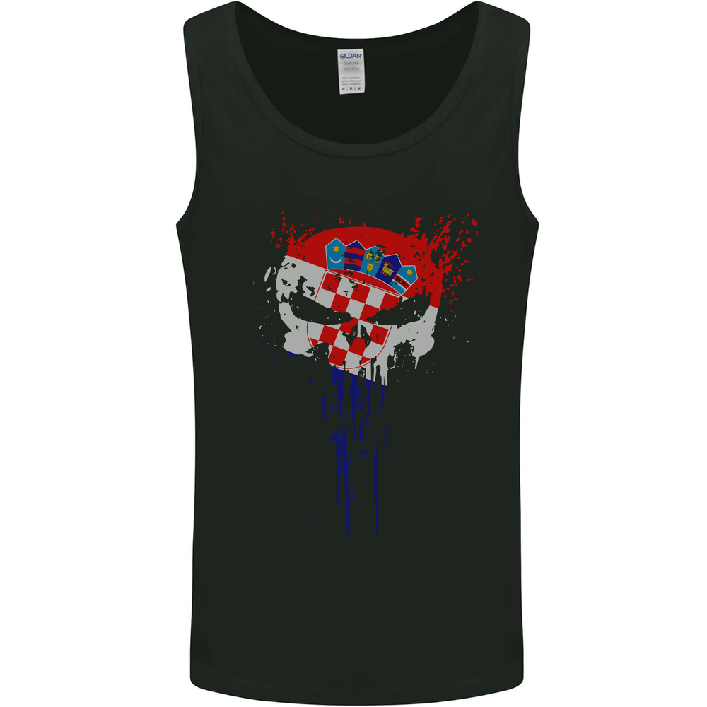 Croatia Skull Gym Training Bodybuilding Mens Vest Tank Top