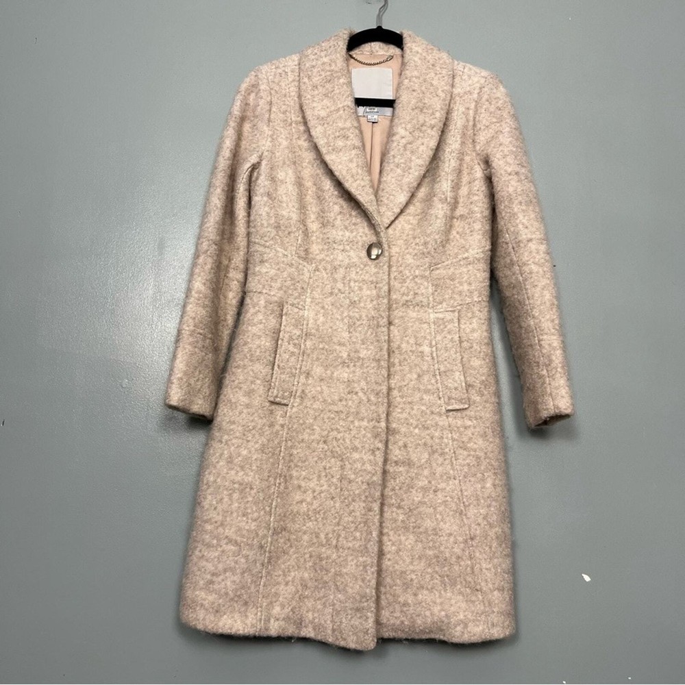 Abrigo NVLT Boucle Mezcla de Lana Botón Botón Frontal Guisante Crema Para Mujer’s S