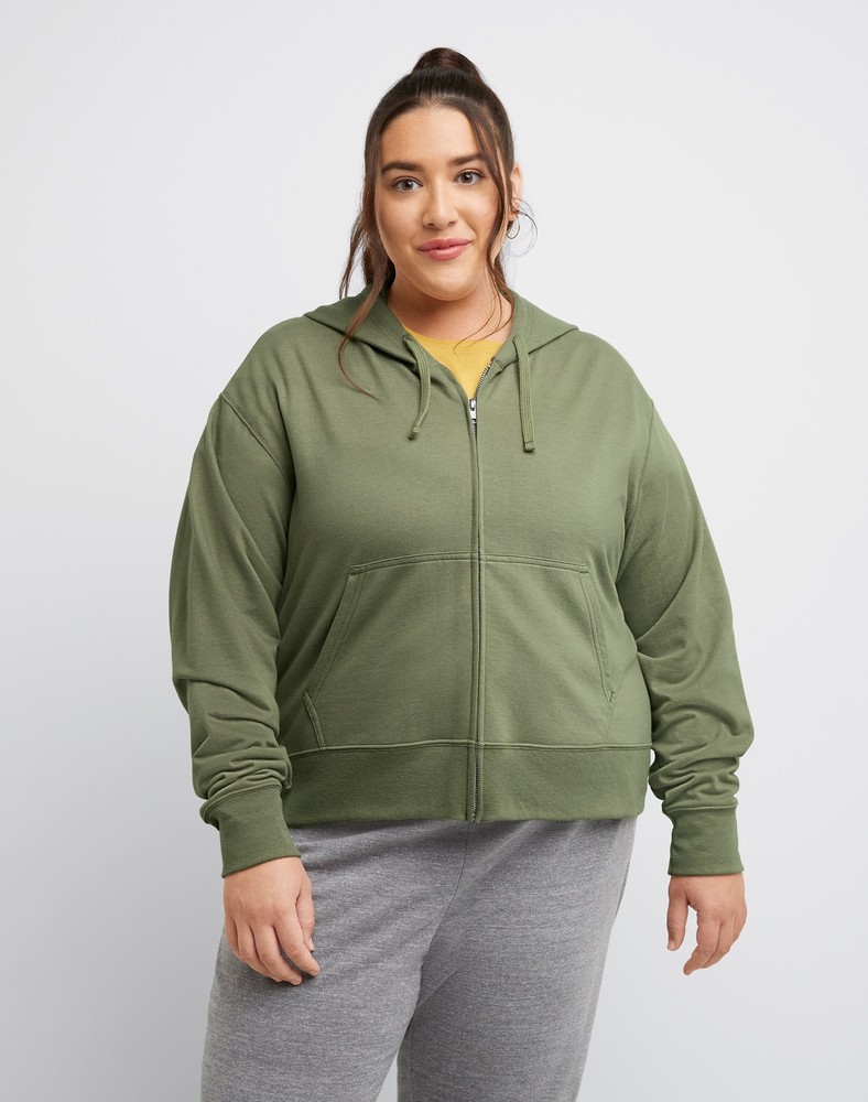 Hanes Originals Women's Plus Full-Zip French Terry Hoodie
