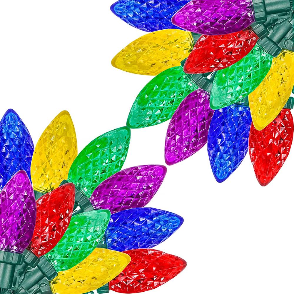 2-Pack Connectable C9 LED Christmas Lights String, 66 FT 100 LED Christmas Light