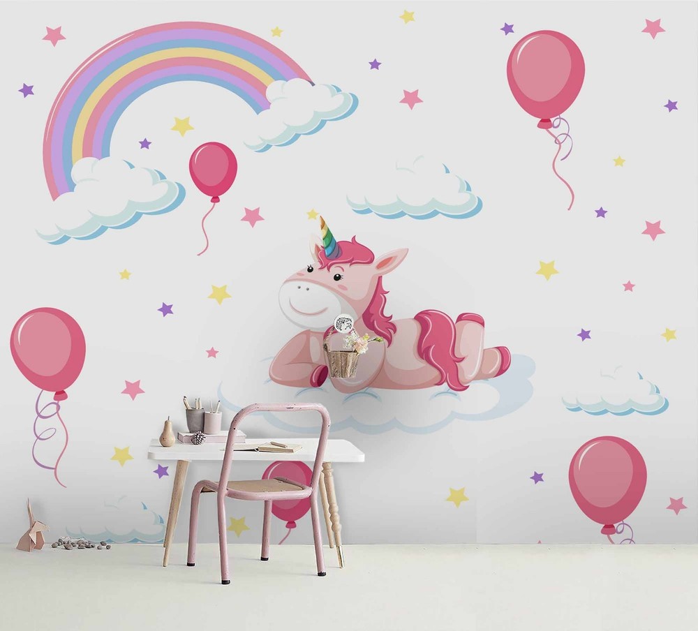 3D Unicorn Rainbow Watercolor Wall Murals Wallpaper Murals Wall Sticker